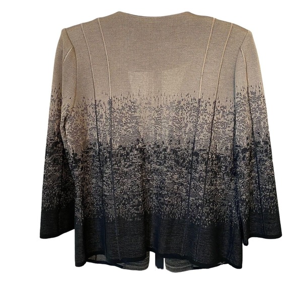 Ming Wang Taupe Black Jacket 1 Hook Closure Women's Size Small - Picture 2 of 4